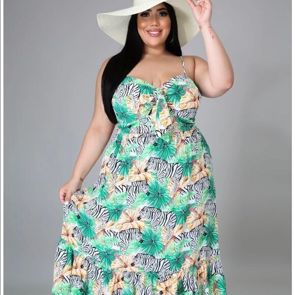 NWT Safari Maxi Dress - Size 1X - Picture 1 of 16